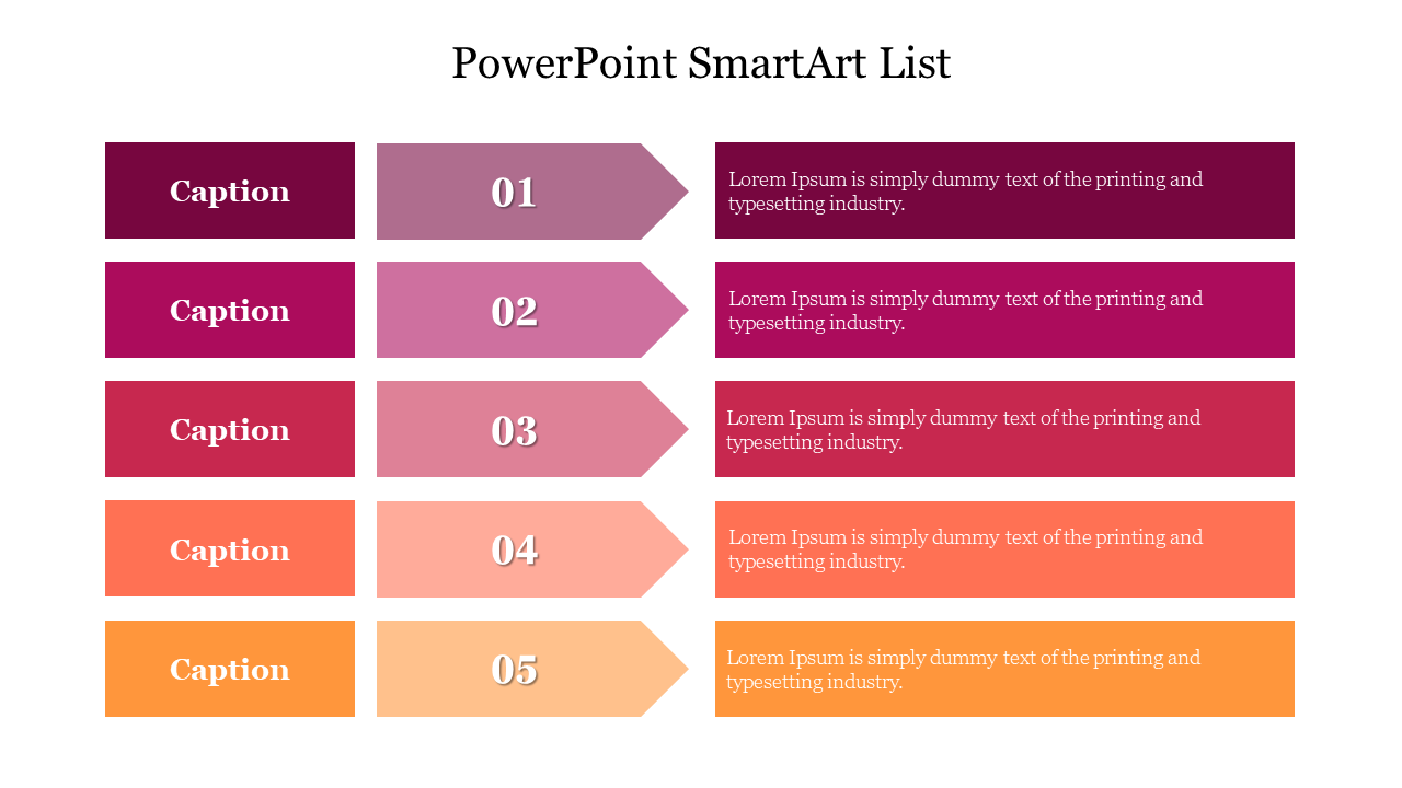 PowerPoint SmartArt List